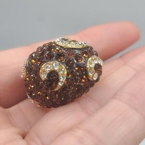 Modern Rhinestone Ring Orange Size 9 Y2K